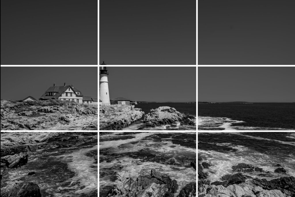 Black n white photo of Portland Head Lighthouse in Portland Maine - Jimmy Tighe