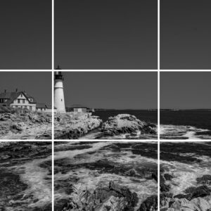 Black n white photo of Portland Head Lighthouse in Portland Maine - Jimmy Tighe