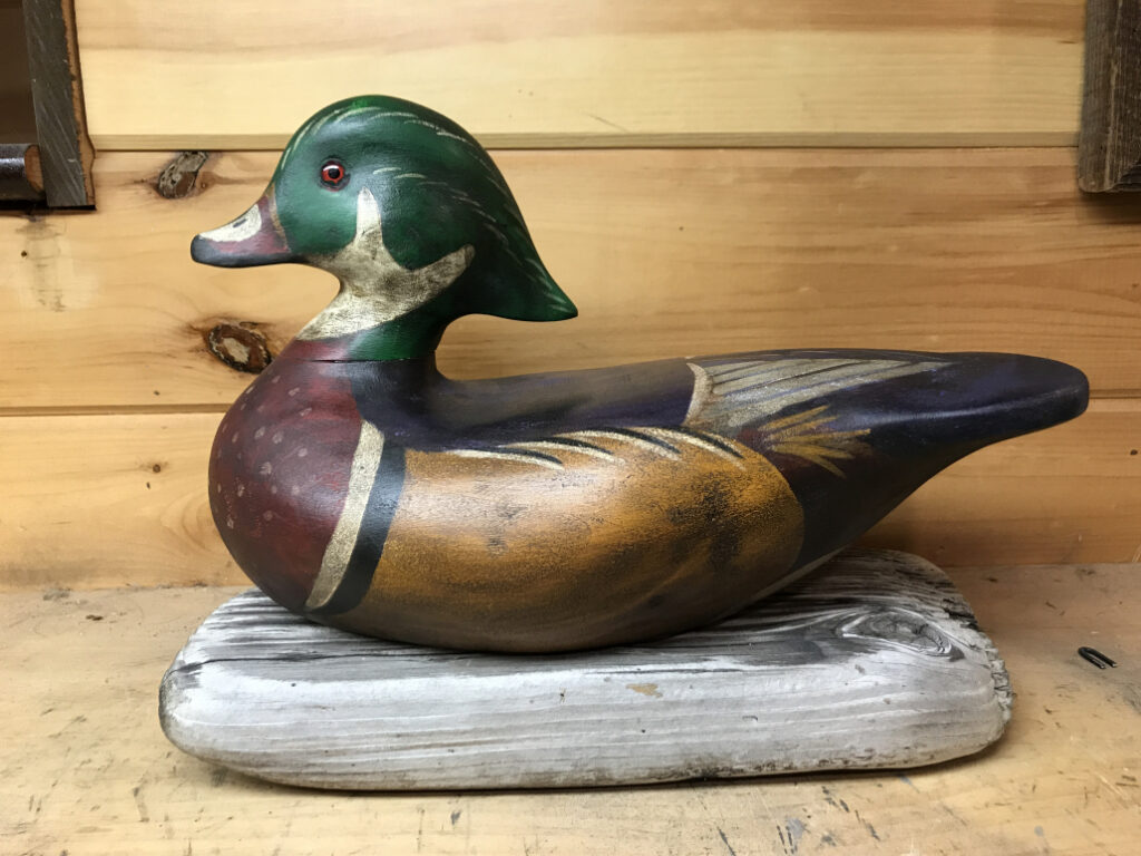 Wood Duck carving by Caz Russell