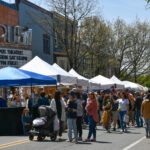 Lewisburg Arts Festival Artist Booths on Market St with crowds